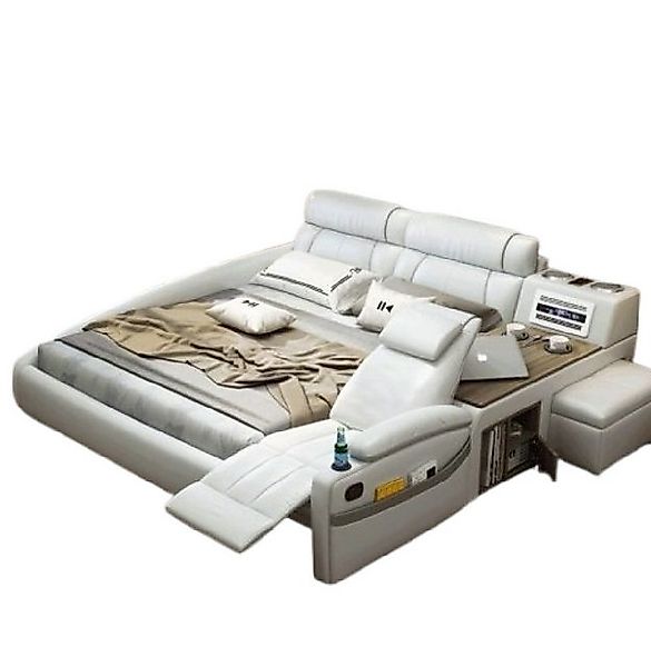 Xlmoebel Multimediabett Großes Design-Bett mit Lederpolsterung und Multifun günstig online kaufen