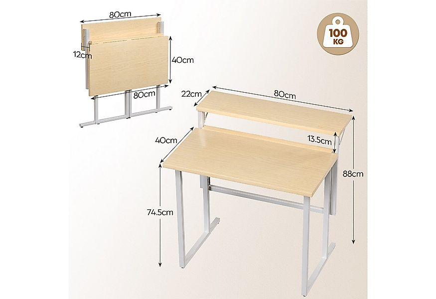 HOMALL Schreibtisch Klappbarer Schreibtisch mit Monitorhalterung Gaming-Sch günstig online kaufen