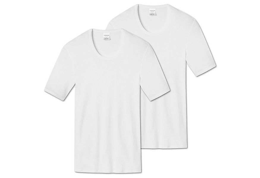 Schiesser Unterhemd Herren T-Shirt 2er Pack Baumwolle (Packung, 2er Pack) günstig online kaufen