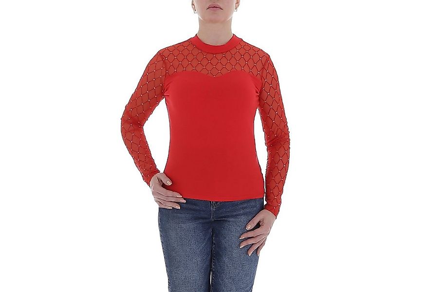 Ital-Design Langarmbluse Damen Elegant (85915907) Glitzer Transparent Top & günstig online kaufen