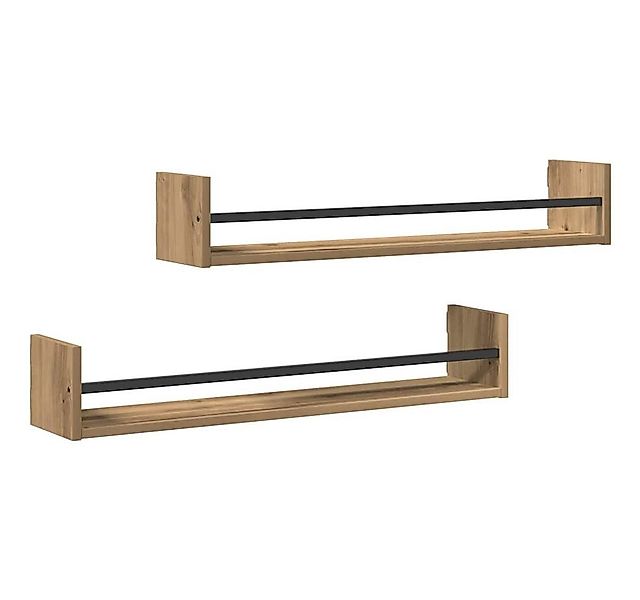 vidaXL Regal Wandregal Wandmontiert 2 pcs Artisan-Eiche 80 x 16 x 14 cm, 2- günstig online kaufen