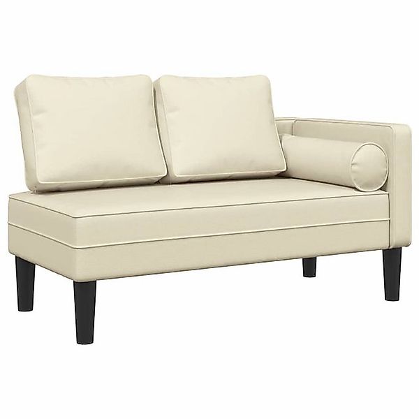 vidaXL Chaiselongue, Chaiselongue mit Kissen Creme Kunstleder günstig online kaufen