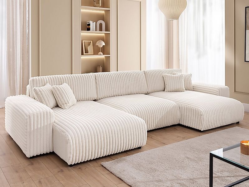 S-Style Möbel Wohnlandschaft Mollis mit Schlaffunktion und Bettkasten aus P günstig online kaufen