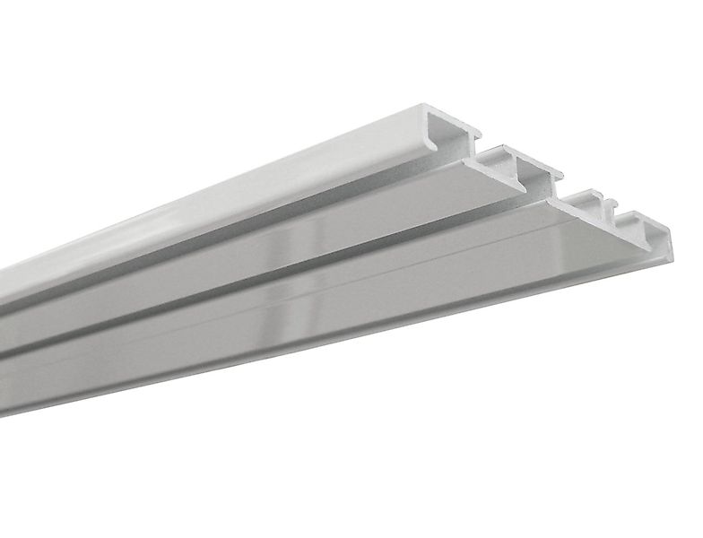 GARDINIA Gardinenstange Aluminium-Vorhangschiene 3-Lauf Weiß günstig online kaufen