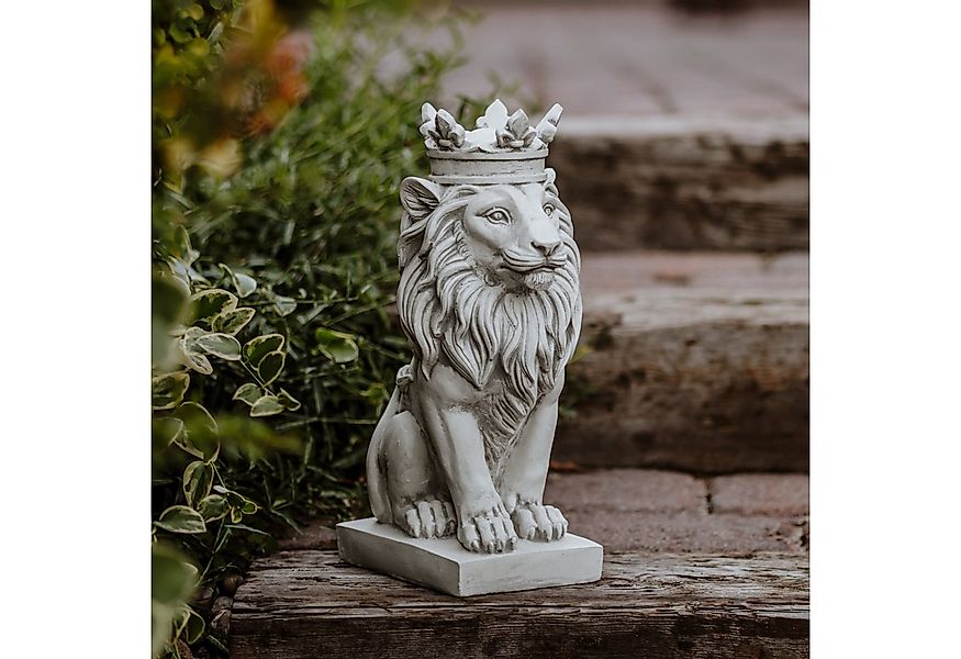 gartendekoparadies.de Gartenfigur Dekorative Steinfigur, Löwe mit Krone, 36 günstig online kaufen