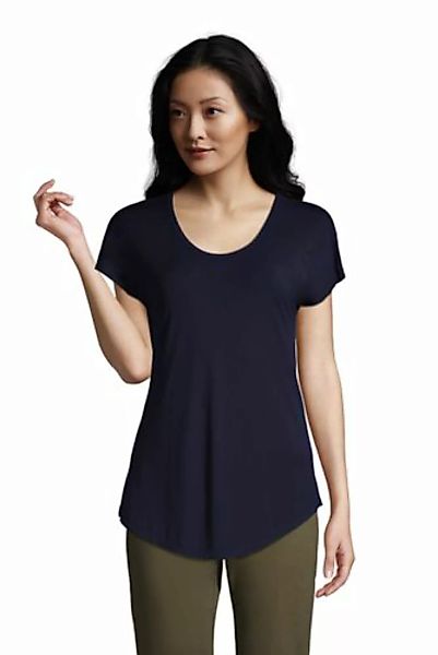 Shirt aus Bambusviskose, Ballett-Ausschnitt, Damen, Größe: 48-50 Normal, Bl günstig online kaufen