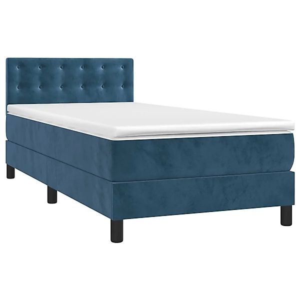 vidaXL Boxspringbett mit Matratze Dunkelblau 80x200 cm Samt 3141513 günstig online kaufen