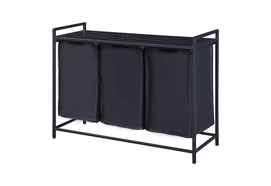 en.casa Wäschekorb, »Saltvik« mit Ablage und 3 Fächern 75,5x102,5x38 cm Sch günstig online kaufen
