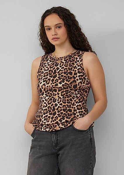 QS Muskelshirt T-Shirt Geripptes Tanktop mit All-over-Print günstig online kaufen