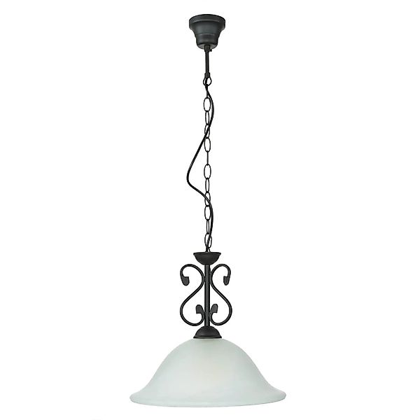 EASYLIGHT Pendelleuchte Metall Glas Ø 40 cm E27 Schwarz Weiß Landhaus Rusti günstig online kaufen