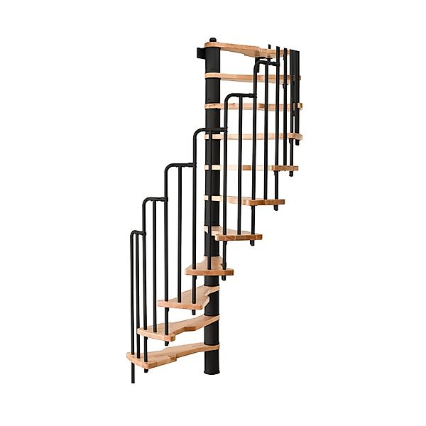 Minka Spindeltreppe Metallica Buche-Schwarz 130 cm Raumhöhe bis 305 cm günstig online kaufen