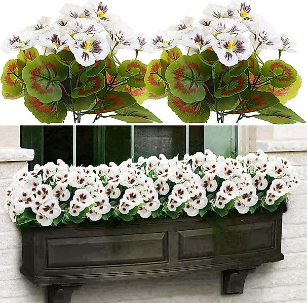 Kunstblumenstrauß 4 Bündel Künstliche Blumen Geranie günstig online kaufen