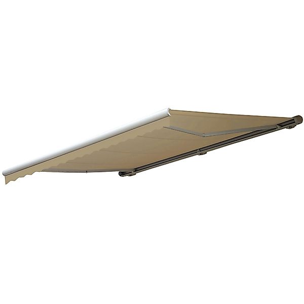 MCW Kassetten-Markise H122 mit Volant 4x3m Polyester Creme günstig online kaufen