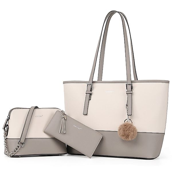 Fassiona Shopper 3-Tlg Handtasche Damen Schultertasche günstig online kaufen