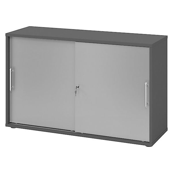 bümö Aktenschrank office Schiebetürenschrank Dekor: Graphit/Silber - Griffe günstig online kaufen
