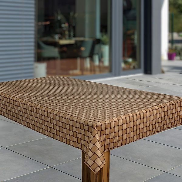 laro Tischdecke Wachstuch-Tischdecken Abwaschbar Rattan Braun günstig online kaufen
