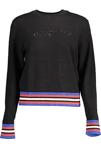 Desigual Strickpullover Damenpullover Schwarz mit Kontrastdetails und Rundh günstig online kaufen