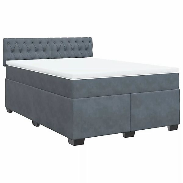 vidaXL Boxspringbett mit Matratze Dunkelgrau 160x200 cm Samt2107525 günstig online kaufen