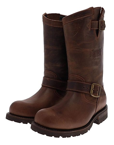 Mayura Boots MB018 Braun Bikerboots Unisex Rahmengenäht Bikerstiefelette günstig online kaufen