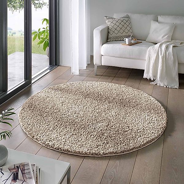 TaraCarpet Langflor-Teppich Venezia Shaggy, rund, Höhe: günstig online kaufen