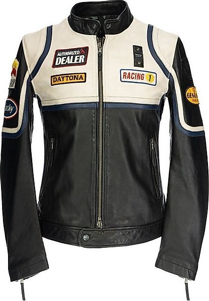 Blauer Motorradjacke USA Anderson Lederjacke reißverschluss günstig online kaufen