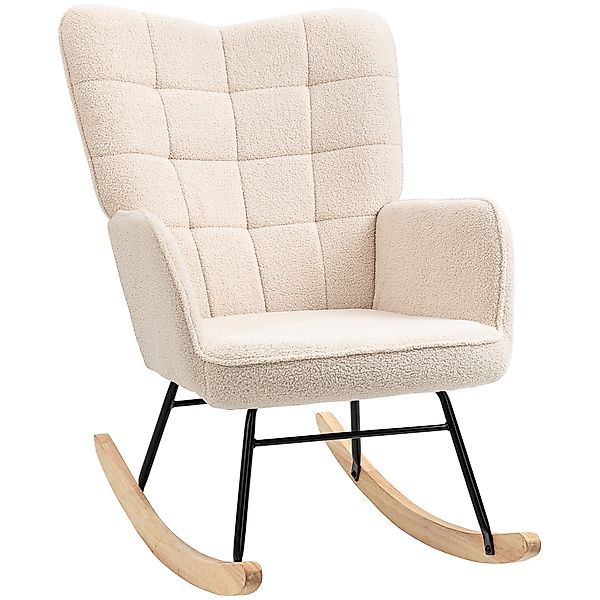 HOMCOM Schaukelstuhl  Schwingsessel, Akzentstuhl, Relaxsessel mit Berbervli günstig online kaufen