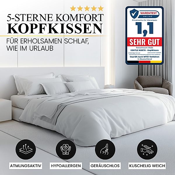 Gentle North Microfaserkissen Hochwertige Kopfkissen in günstig online kaufen