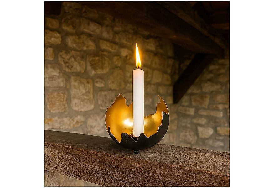 HTI-Living Kerzenständer Kerzenhalter Schwarz/Gold Verena (Stück, 1 Kerzens günstig online kaufen