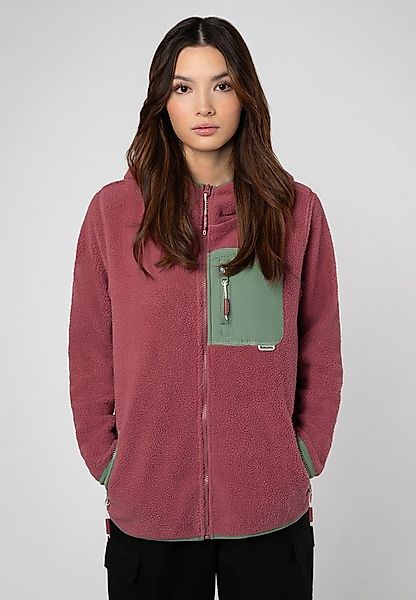SUBLEVEL Fleecejacke Damen Teddyfleecejacke mit Brusttasche und Kapuze Flee günstig online kaufen