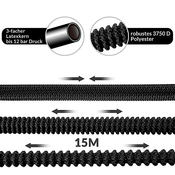 Gardebruk Bewässerungsschlauch, 15m 3fach Latexkern Vollmessing günstig online kaufen
