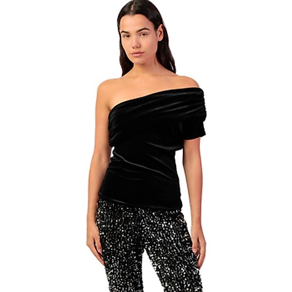 Admas  Blusen Asymmetrisches Samt-Top Velour And Lace günstig online kaufen