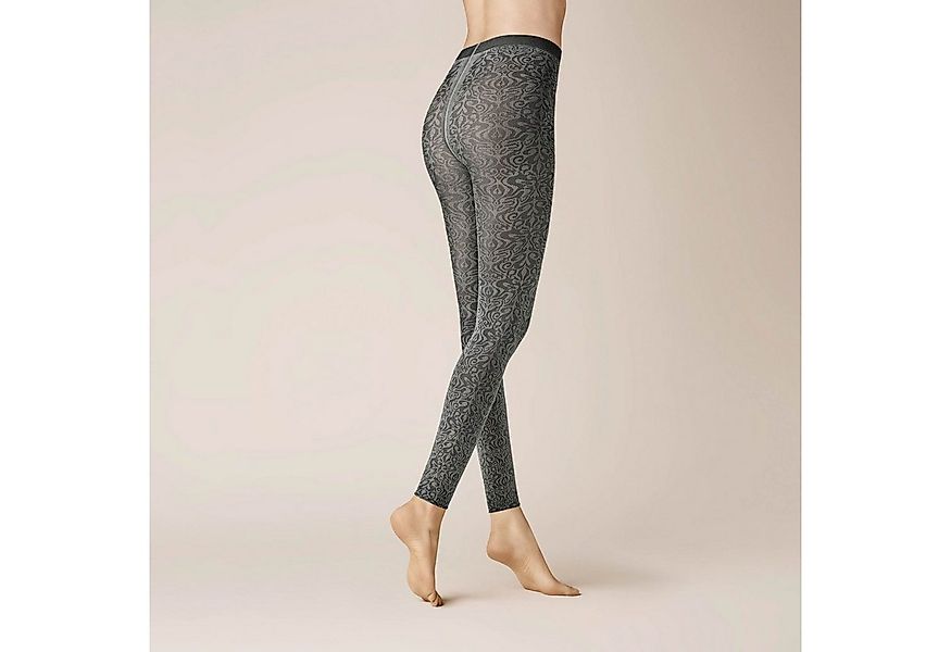 KUNERT Strickstrumpfleggings Botanic 60 DEN (1 St) Legging mit floralem Mus günstig online kaufen