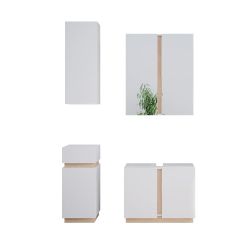 Vicco Badmöbel-Set Gloria, Weiß/Sonoma, 4 Teile, günstig online kaufen