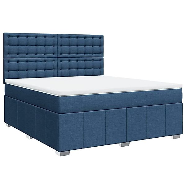 vidaXL Boxspringbett mit Matratze Blau 180x200 cm Stoff 3291767 günstig online kaufen