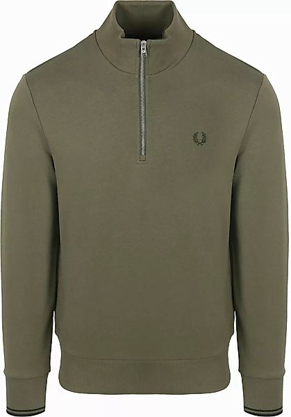 Fred Perry Half Zip Pullover Olivgrün - Größe XL günstig online kaufen