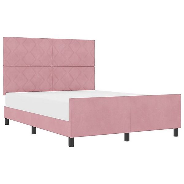 vidaXL Bett Bettgestell Rosa 140x200 cm Samt (1-tlg) günstig online kaufen
