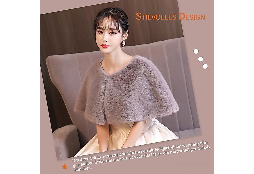 Refttenw Modeschal Damen Winter Kunstpelz Schal, Plüsch Schal für Hochzeits günstig online kaufen