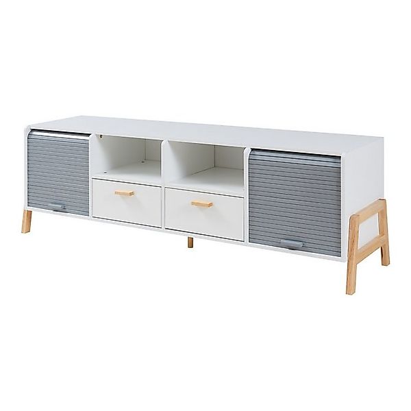 en.casa TV-Schrank »Kvaefjord« 160 x 40 x 52 cm Weiß/Grau günstig online kaufen