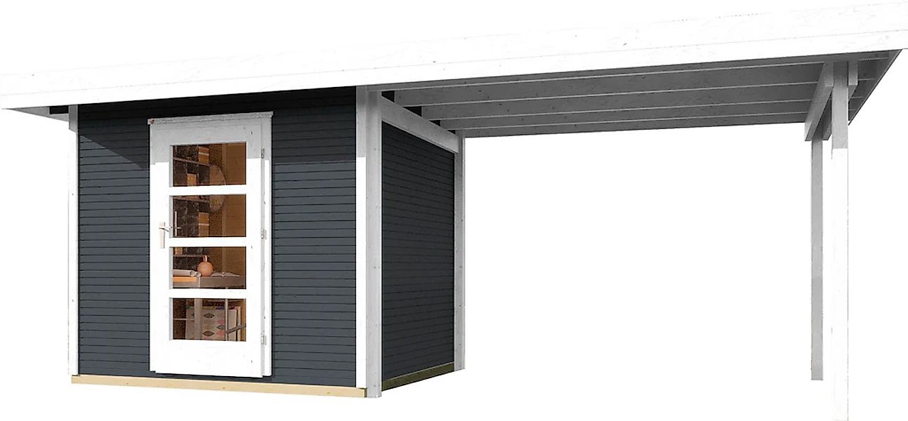 Weka Holz-Gartenhaus wekaLine Anthrazit BxT: 530 x 240 cm davon 295 cm Anba günstig online kaufen
