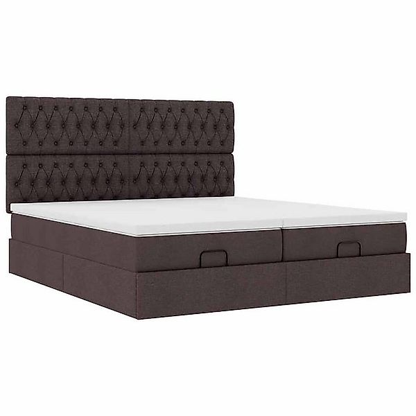 vidaXL Bett Ottoman-Bett mit Matratzen & LEDs Dunkelbraun 160x200 cm Stoff günstig online kaufen