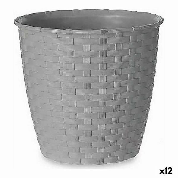 Blumentopf Grau Kunststoff (14 X 13 X 14 Cm) (12 Stück) günstig online kaufen