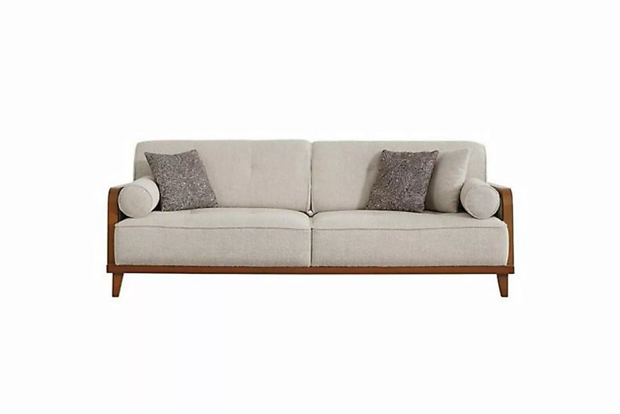 JVmoebel Sofa Wohnzimmer Designer 3-Sitzer Sofa Luxus Polster Couch Holzges günstig online kaufen
