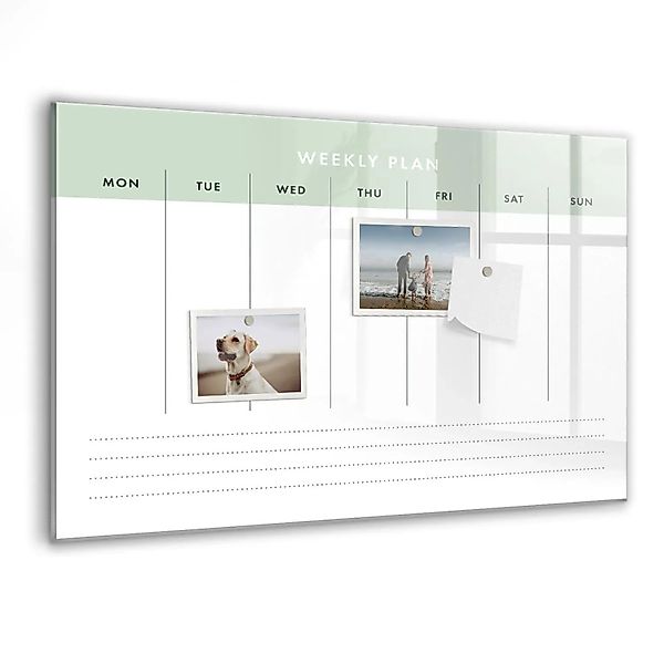 Tulup Glasmagnettafel Beschreibbar Wochenplaner 60x40 cm Magnettafel Wand G günstig online kaufen