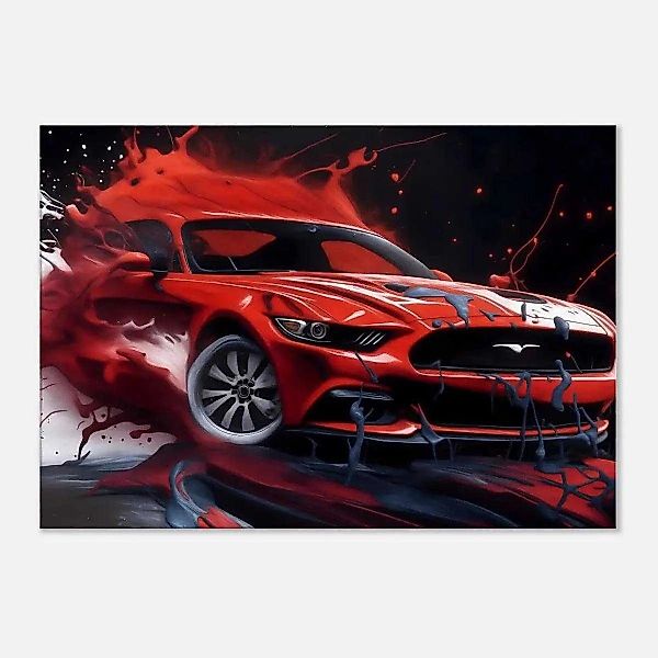 SimpleCanvas Wanddekoobjekt Liquid Mustang - Auto günstig online kaufen