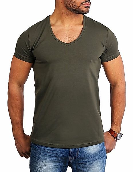 Young & Rich T-Shirt Herren Uni Basic extra tiefer Ausschnitt Unterziehshir günstig online kaufen
