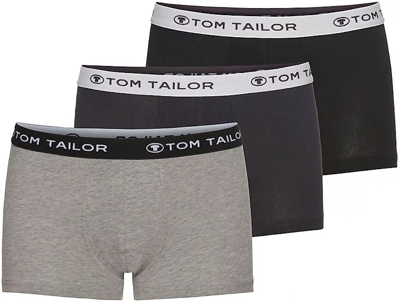 Tom Tailor 3-er Set Boxer Briefs Schwarz & Grau günstig online kaufen