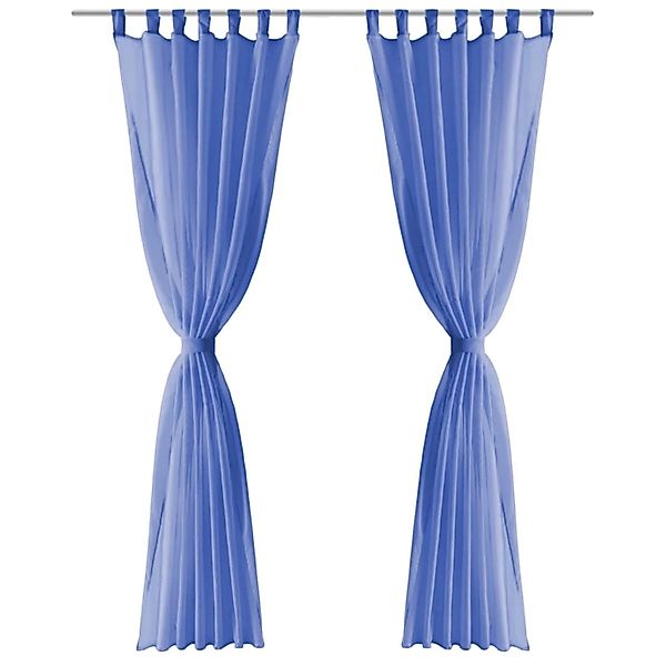 Voile-gardinen 2 Stk. 140 X 225 Cm Königsblau günstig online kaufen
