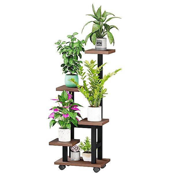 Simloveve Blumenständer Pflanzenständer Metall mit Rädern günstig online kaufen