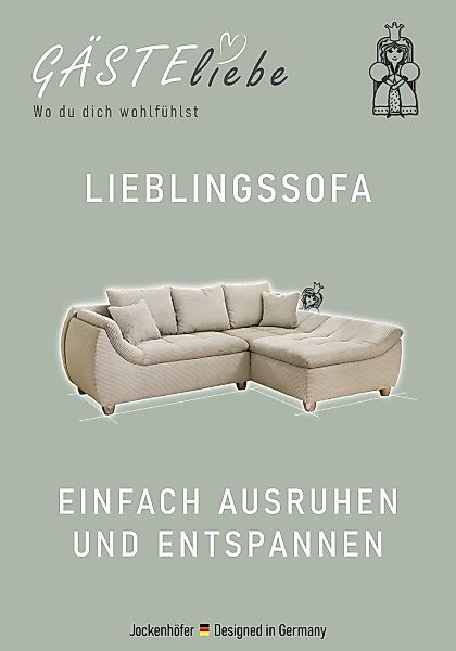 Jockenhöfer Gruppe Ecksofa »Genua L-Form, B: 250 cm« mit 2 Zierkissen günstig online kaufen