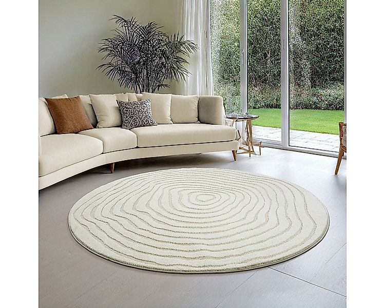 the carpet Teppich Everest, rund, Höhe: 14 mm, moderner Wohnzimmer Teppich günstig online kaufen